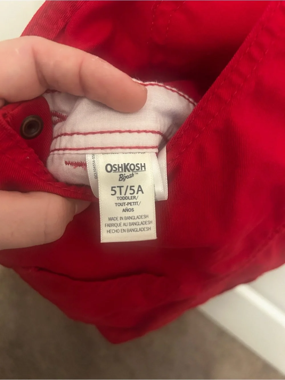 OshKosh B'gosh Bright Red Toddler Short Overalls